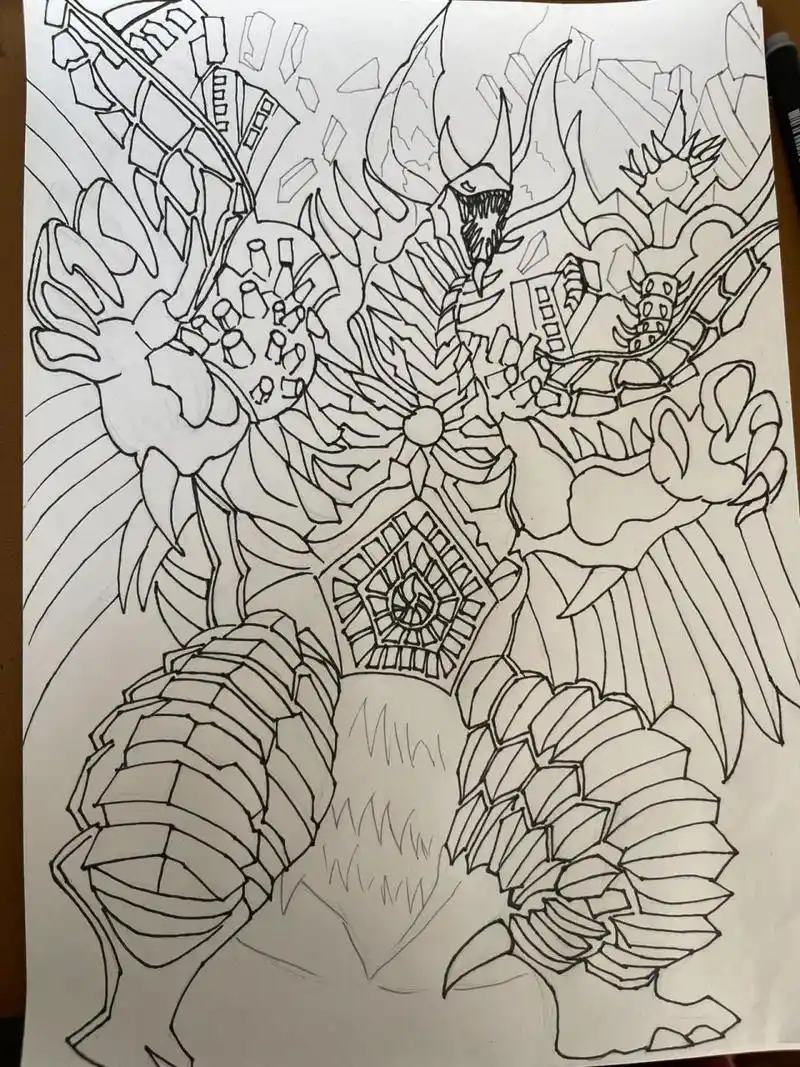 手绘奥特曼 临摹来自 	 哥莫拉和泰兰特的胶囊装填进升华器中 融合