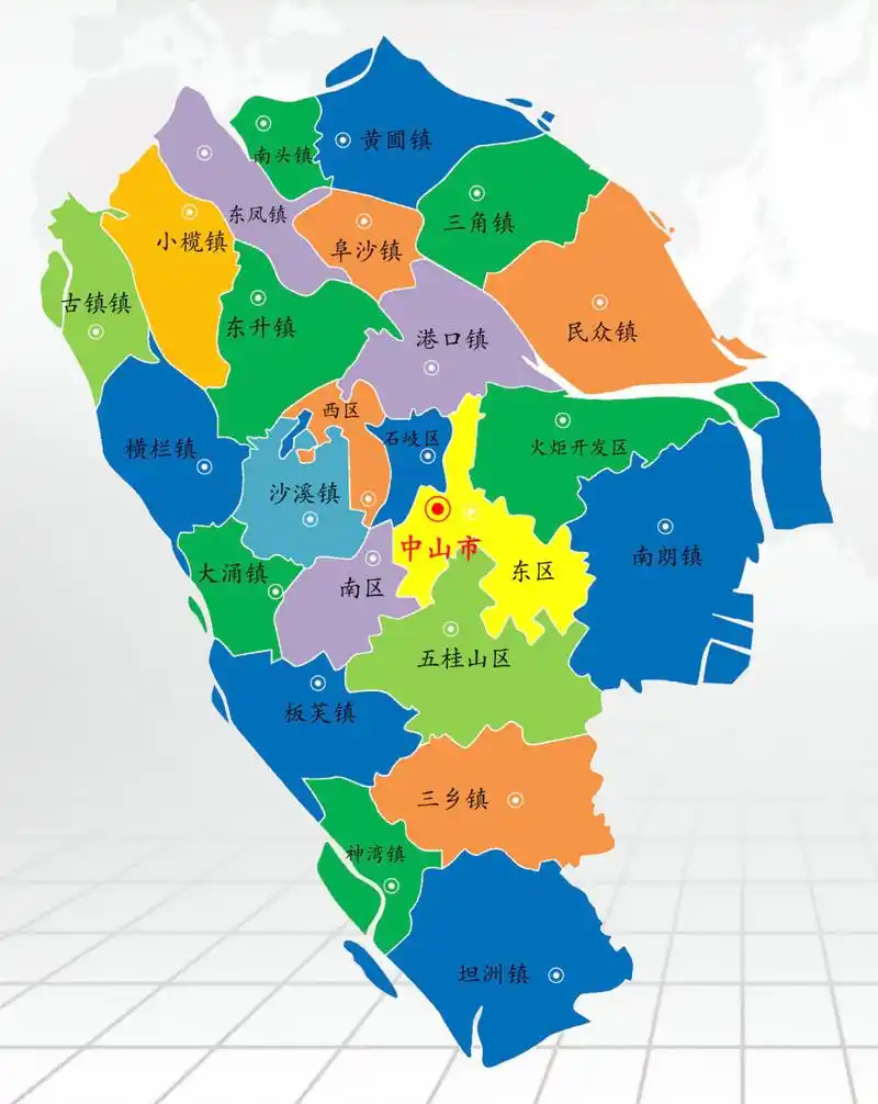 广东12/21·中山市-基本更新完 6街道:石岐街道,东区街道,西区街道,南