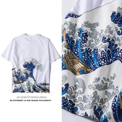 神奈川冲浪里t恤 浮世绘