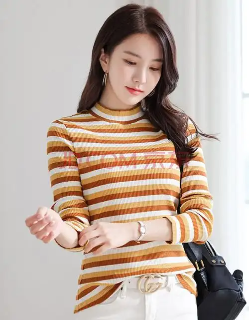 丅恤女韩版显瘦身修身女生好看外穿秋衣体恤衫百搭紧身t恤打底衫女