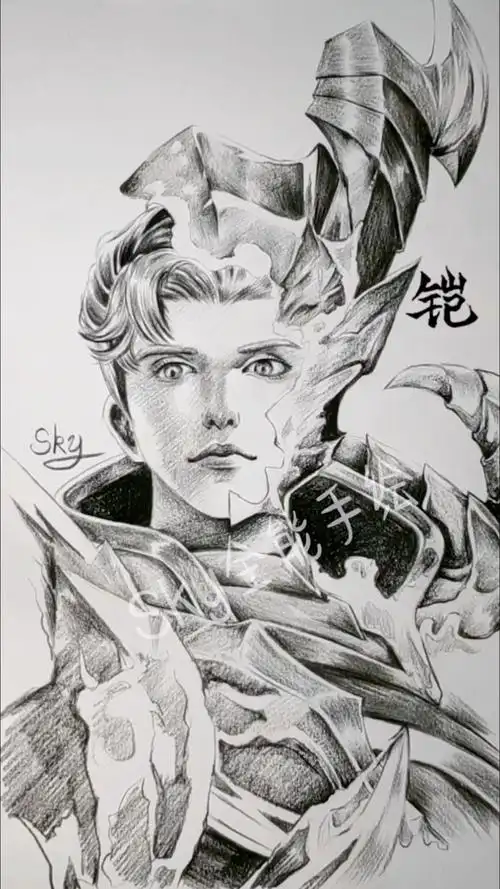 手绘王者荣耀人物角色凯过程技巧