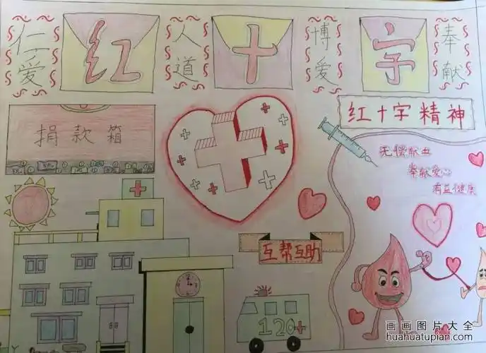 弘扬红十字会精神主题儿童画