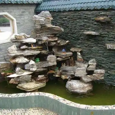 鱼池水池小型千层石假山制作"千层石假山2020-09-0990假山千层石假山