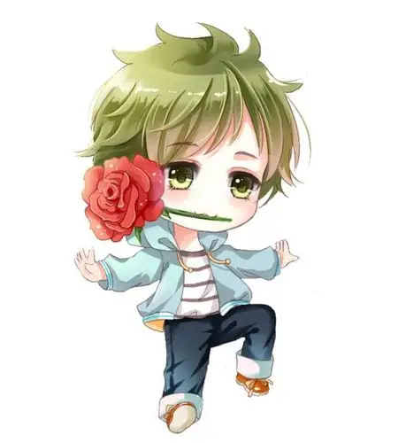 q版男生的两肩轮廓比女生的更为明显,胸部扁平,身体轮廓也没有较大的