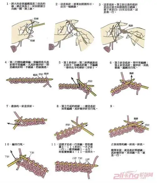 围巾的各种织法图解,五种花样织法教程