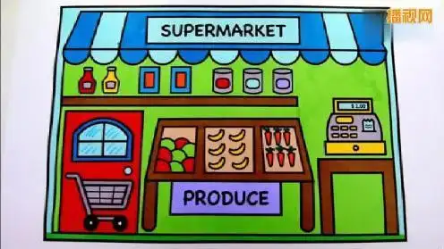 水果店柜台简笔画 简笔画图片大全-普车都
