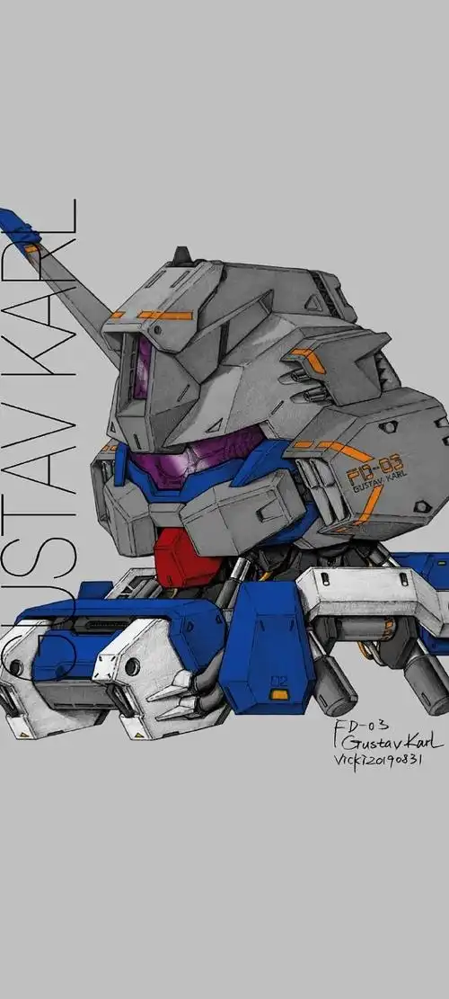 域奇的手绘作品高达头像插图集