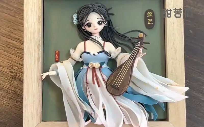 抱琵琶的古风女娃粘土教程#超轻粘土 #我的手工日常.