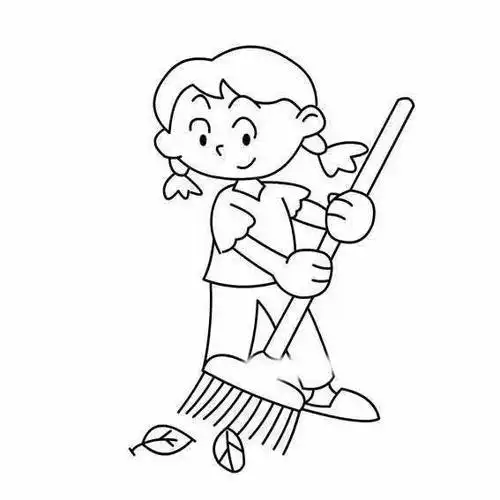 简笔画今天我值日的美术画