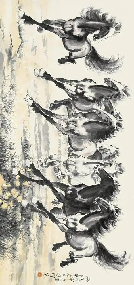 名家精品国画《八骏图》欣赏