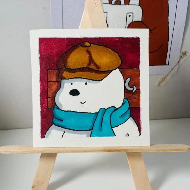 咱们裸熊马克笔简笔画