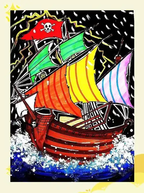创意海盗船设计与绘画技法的结合