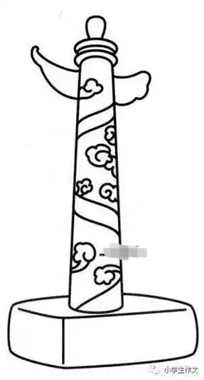 龙柱简笔画中华柱简笔画图片手抄报简笔画手抄报天安门石柱简笔画中华