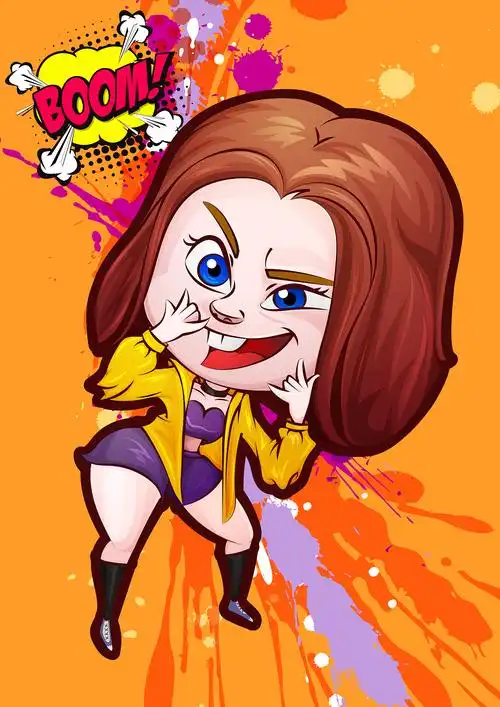 美式q版人物原创