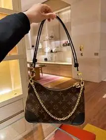 lv路易威登女包新款boulogne老花牛角包链条腋下单肩斜挎包m45832