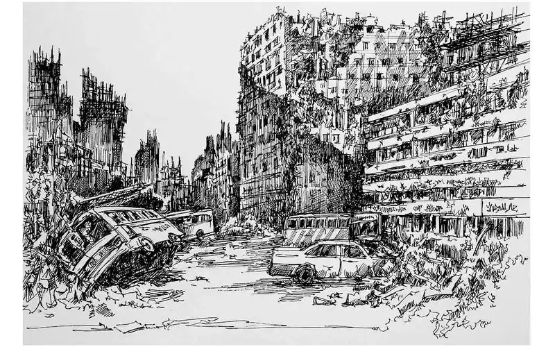 速写-废弃城市系列4全过程_哔哩哔哩_bilibili