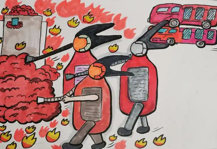 师生参加消防安全漫画大赛 小记