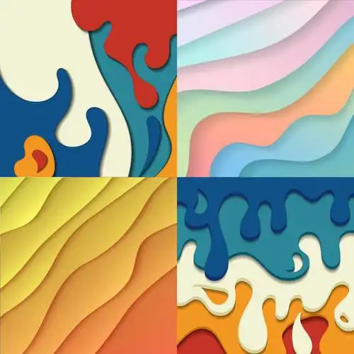 抽象色块组合撞色系设计背景插画图