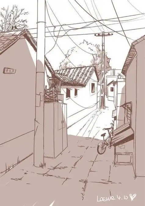 北京胡同简笔画简笔画接好运文化绘画