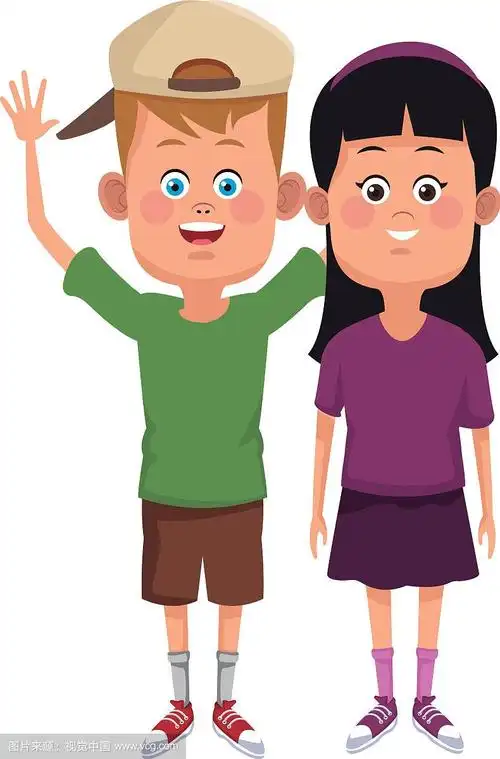 可爱的小朋友朋友卡通