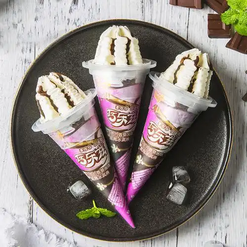 伊利巧乐兹巧克力香草口味脆筒雪糕批整箱10支姜撞奶蜜桃乌龙脆筒