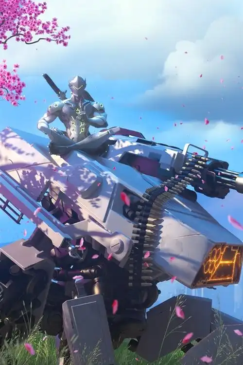 守望先锋,源氏,樱花 iphone 壁纸