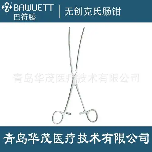 不锈钢无损伤克氏肠钳 直弯头肠钳进口腹部外科手术器械kocher