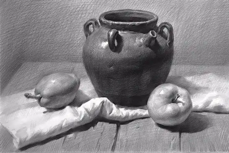 小组合静物素描示范