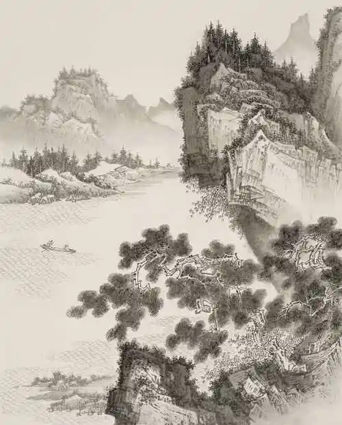 青绿山水步骤图《溪山行舟》王军河