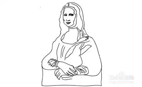 蒙娜丽莎可爱版简笔画