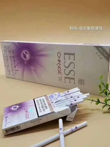 韩免爱喜葡萄爆珠  esse 焦油量:1mg 淡淡的葡萄味带着薄荷的清爽,中