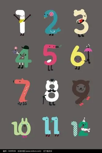 韩国可爱卡通创意数字