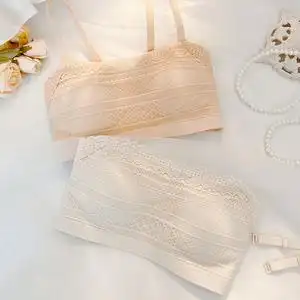 无肩带抹胸内衣女夏季薄款无钢圈裹胸防走光聚拢美背收副乳文胸罩