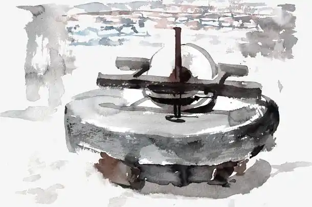 手绘彩色石磨免费下载免抠素材免费下载_觅元素51yuansu.com