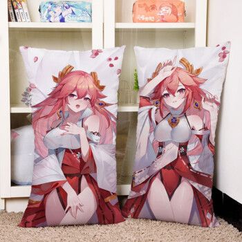 原神抱枕动漫神里雷神琴睡觉床上长条枕靠垫二次元美女周边八重神子7