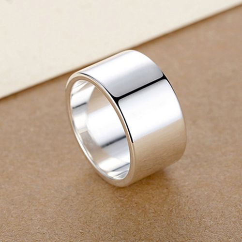 刻字定制纯银男士情侣戒指霸气开口宽素圈足银戒指