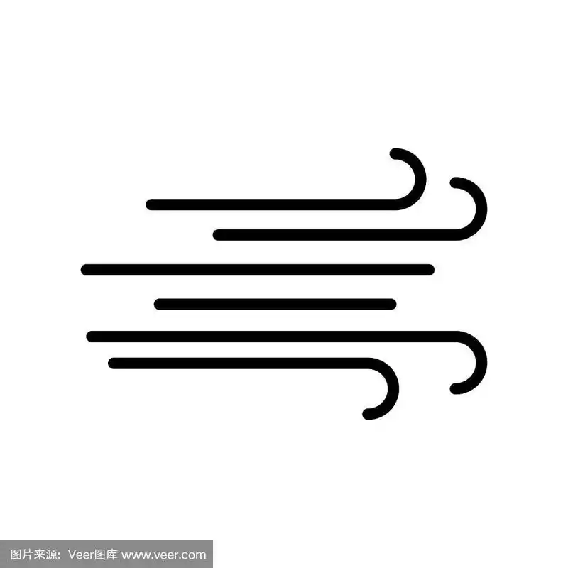 风图标矢量标志和符号孤立在白色背景,风标志的概念