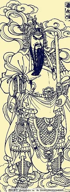 张旺-花瓣网|陪你做生活的设计师 | 门神 白描集神仙 武将