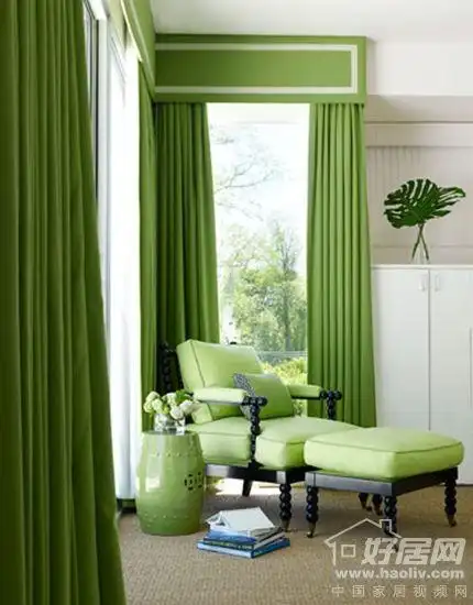 治愈系绿色窗帘 放松身心好选择