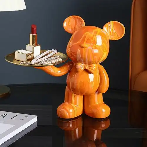 古达流体熊暴力熊摆件客厅家居饰品乔迁新居礼品搬家礼物玄关钥匙收纳