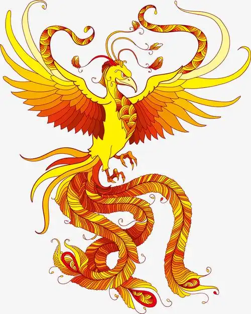 矢量金黄色凤凰