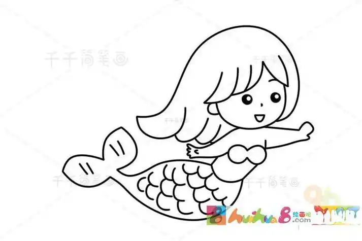 简笔画美人鱼莫沙河