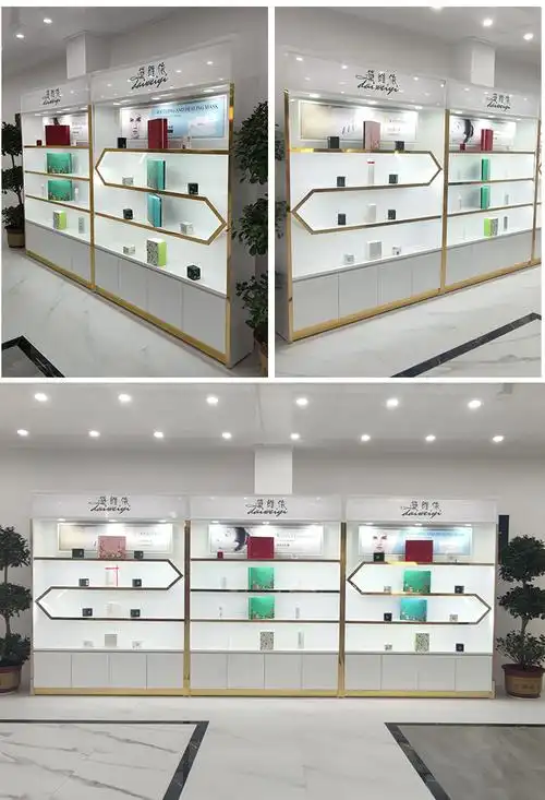 化妆品货架展示柜烤漆背柜形象陈列柜护肤品产品展柜 崎杳 c款3.