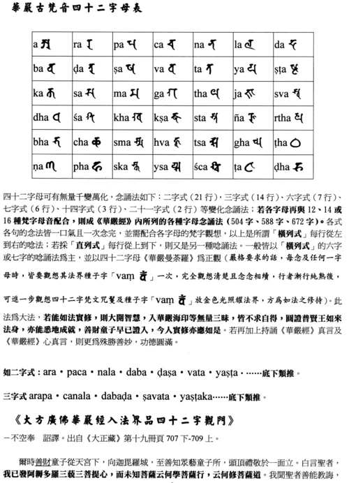 华严经42字母陀罗尼