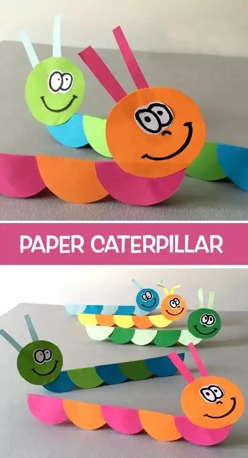 【卡纸手工】简单易学的立体毛毛虫,小孩看到超喜欢,快来试试吧!
