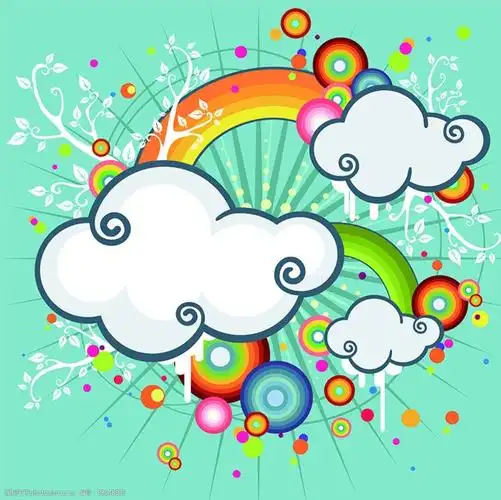 可爱卡通云背景图图片