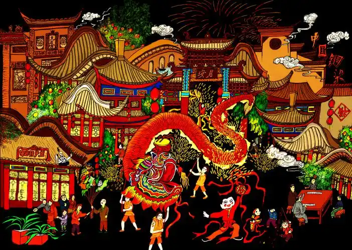 舞龙|插画|其他插画|凌凌淩 - 原创作品 - 站酷 (zcool)