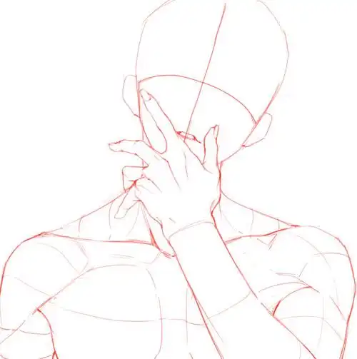 板绘临摹7915手托脸六连拍「单人.