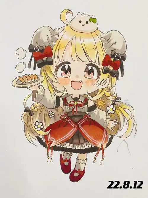 寻找小红书绘画大神  #q版人物  #马克笔手绘  #动漫手绘  #马勘适