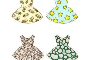 hua裙子简笔画彩色